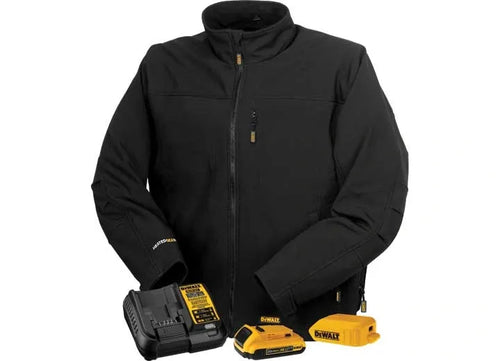 MENS HEATED SOFT SHELL JACKET KITTED - BLACK